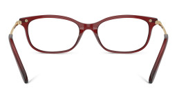 Shop Swarovski Crystal-Embedded Rectangle Eyeglasses in Transparent Red online.