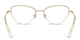Shop Swarovski Crystal-Embellished Half-Rim Cat-Eye Eyeglasses in Gold online.