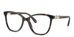 Swarovski Crystal Square Eyeglasses in Havana – Product Photo 2