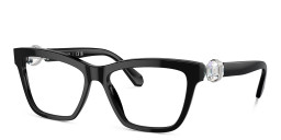 Swarovski Crystal Square Eyeglasses in Black – Product Photo 2