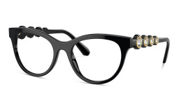 Swarovski Rhinestone Round Eyeglasses in Black – Product Photo 2
