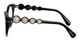 Swarovski Rhinestone Round Eyeglasses in Black – Product Photo 3