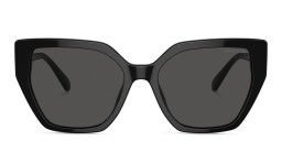 Swarovski Crystal Irregular Sunglasses in Black/Dark Grey – Product Photo 3