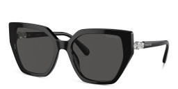 Shop Swarovski Crystal Irregular Sunglasses in Black online.