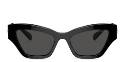 Shop Swarovski Crystal-Embellished Irregular Sunglasses in Black online.