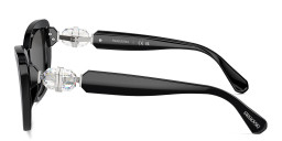 نظارات شمسية طراز كات آي مزدانة بالكريستال من سواروفسكي بلون أسود - صورة المنتج 3