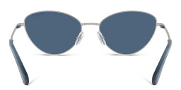 نظارات شمسية طراز كات آي مزيّنة بالكريستال من سواروفسكي بلون فضي - صورة المنتج 4