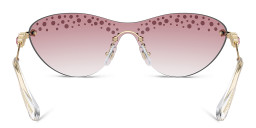 Swarovski Rhinestone-Embellished Rimless Irregular Sunglasses in Pale Gold – Product Photo 4