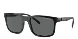 Armani Exchange Logo Signature Rectangle Sunglasses in Black – Product Photo 2