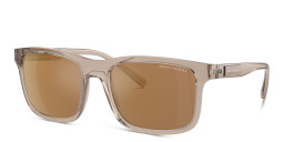 Armani Exchange Logo Signature Rectangle Sunglasses in Brown – Product Photo 2