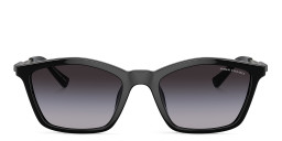 Shop Armani Exchange A|X Logo Irregular Sunglasses in Black online.