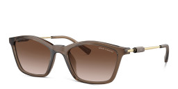 Shop Armani Exchange A|X Logo Irregular Sunglasses in Brown online.