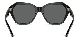 Shop Emporio Armani Eagle Logo Irregular Sunglasses in Black online.