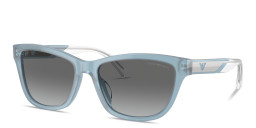 Shop Emporio Armani Eagle Logo Cat-Eye Sunglasses in Opaline blue online.