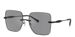 Michael Kors Québec Oversized Rimless Square Sunglasses in Black – Product Photo 2