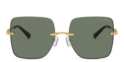 Michael Kors Québec Oversized Rimless Square Sunglasses in Green/Green – Product Photo 2