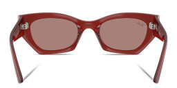 Shop Ray-Ban Zena Bio-Based Unisex Irregular Sunglasses in Transparent Brown online.