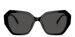 Swarovski Crystal Irregular Sunglasses in Black – Product Photo 1