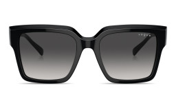 Shop Vogue Eyewear Logo Lettering Oversized Square Sunglasses in Black online.