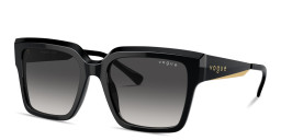 Shop Vogue Eyewear Logo Lettering Oversized Square Sunglasses in Black online.