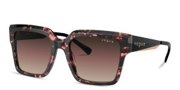 Shop Vogue Eyewear Logo Lettering Oversized Square Sunglasses in Red online.