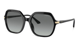 Shop Vogue Eyewear Logo Lettering Oversized Square Sunglasses in Black online.
