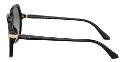 Shop Vogue Eyewear Logo Lettering Oversized Square Sunglasses in Black online.