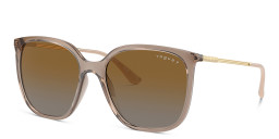 Shop Vogue Eyewear Logo-Engraved Square Sunglasses in Brown online.