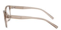 Armani Exchange Logo-Print Cat-Eye Eyeglasses in Transparent Brown – Product Photo 3