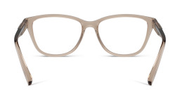 Armani Exchange Logo-Print Cat-Eye Eyeglasses in Transparent Brown – Product Photo 4