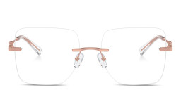 Michael Kors Giverny Rimless Square Eyeglasses in Rose Gold – Product Photo 1