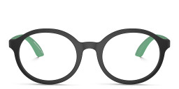 Emporio Armani Eaglo Logo Kids Round Eyeglasses in Black – Product Photo 1