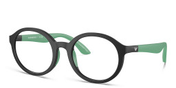 Emporio Armani Eaglo Logo Kids Round Eyeglasses in Black – Product Photo 2