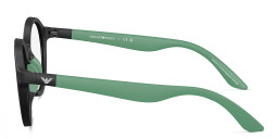Emporio Armani Eaglo Logo Kids Round Eyeglasses in Black – Product Photo 3