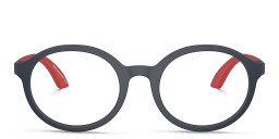 نظارات طبية دائرية للأطفال بشعار النسر من امبوريو أرماني بلون أزرق - صورة المنتج 1