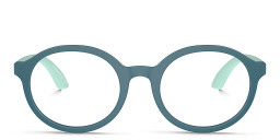 Emporio Armani Eaglo Logo Kids Round Eyeglasses in Blue – Product Photo 1