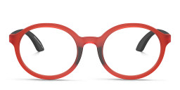 Emporio Armani Eaglo Logo Kids Round Eyeglasses in Red – Product Photo 1