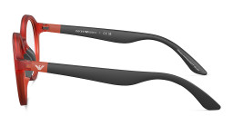 Emporio Armani Eaglo Logo Kids Round Eyeglasses in Red – Product Photo 3