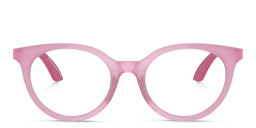 Shop Emporio Armani Junior Eaglo Logo Kids Panthos Eyeglasses in Pink online.