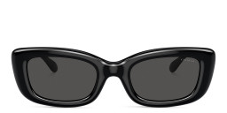 Shop Coach C Motif Rectangle Sunglasses in Black online.