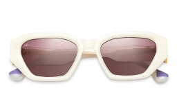 Woodys Rue Cat-Eye Sunglasses in White – Product Photo 1