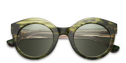 Woodys Georgia Round Sunglasses in Green – Product Photo 1