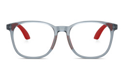 Emporio Armani Eagle Logo Kids Panthos Eyeglasses in Transparent Blue – Product Photo 1