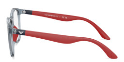 Emporio Armani Eagle Logo Kids Panthos Eyeglasses in Transparent Blue – Product Photo 3