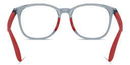 Emporio Armani Eagle Logo Kids Panthos Eyeglasses in Transparent Blue – Product Photo 4