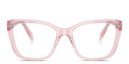 Shop Swarovski Crystal-Embellished Irregular Eyeglasses in Pink online.