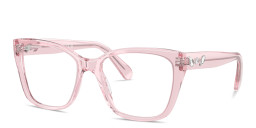 Shop Swarovski Crystal-Embellished Irregular Eyeglasses in Pink online.