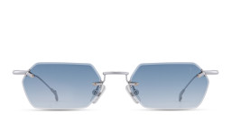 Eyepetizer Tank Unisex Rimless Rectangle Sunglasses in Silver – Product Photo 1