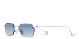 Eyepetizer Tank Unisex Rimless Rectangle Sunglasses in Silver – Product Photo 2