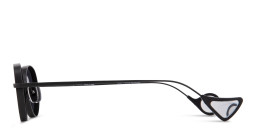 Eyepetizer Alamillo Unisex Round Sunglasses in Black – Product Photo 3